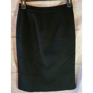 Vintage Maurice Daquin Paris Wool Black Pencil Skirt